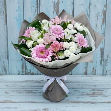 Букет цветов из:  Герберы, Альстромерии и Хризантемы в Сосенском