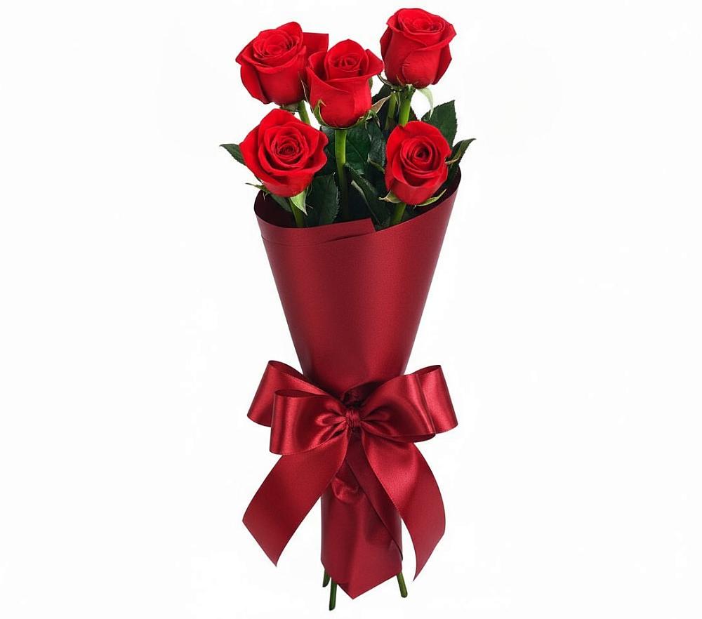 Букет 5 Красных роз Эдлесс Лав в Сосенском
