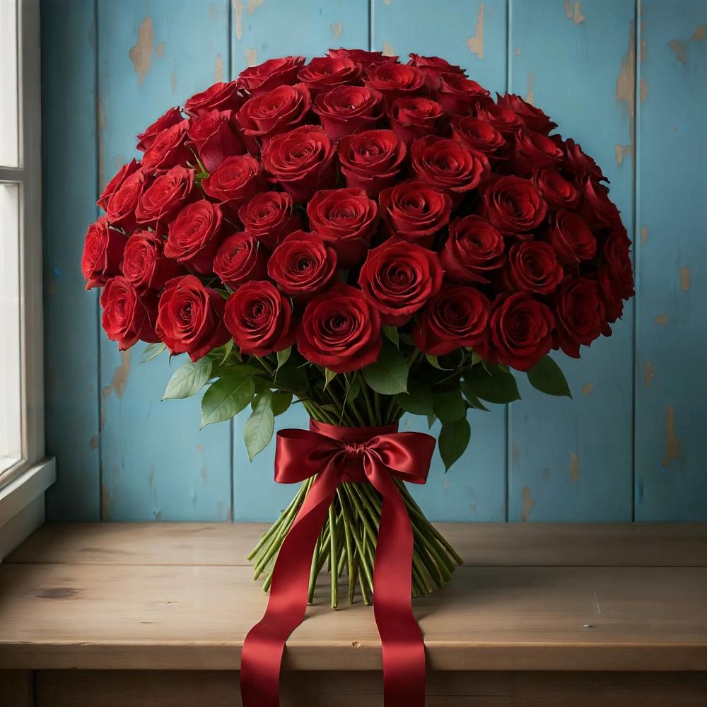 Букет Красные розы Блэк Меджик в Сосенском