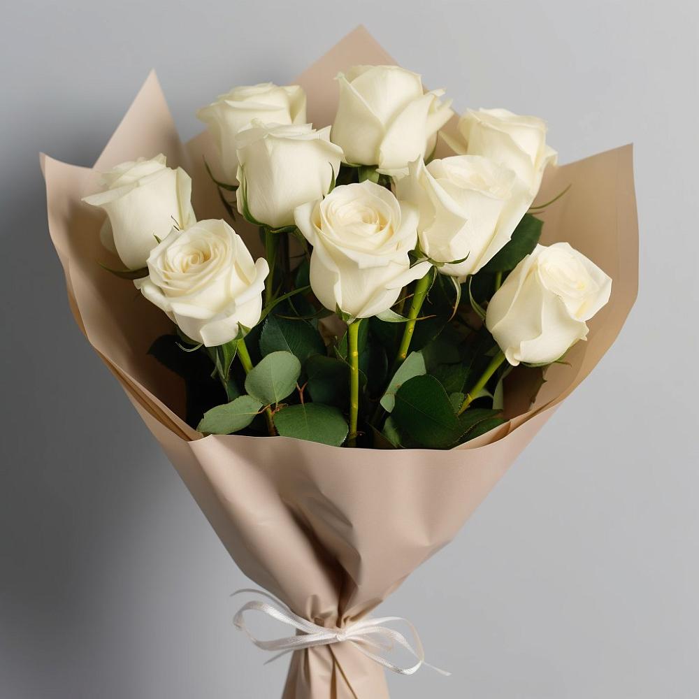 Букет 9 Белых роз Эдлесс Лав в Сосенском