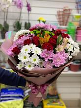 Букет цветов из:  Розы, Хризантемы и Альстромерии #REPLACE_PRED# Сосенском