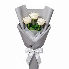 Букет 3 белые розы в Сосенском