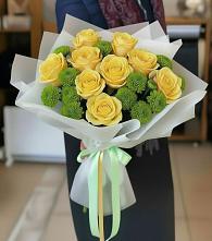 Букет цветов из:  Хризантемы и Розы #REPLACE_PRED# Сосенском
