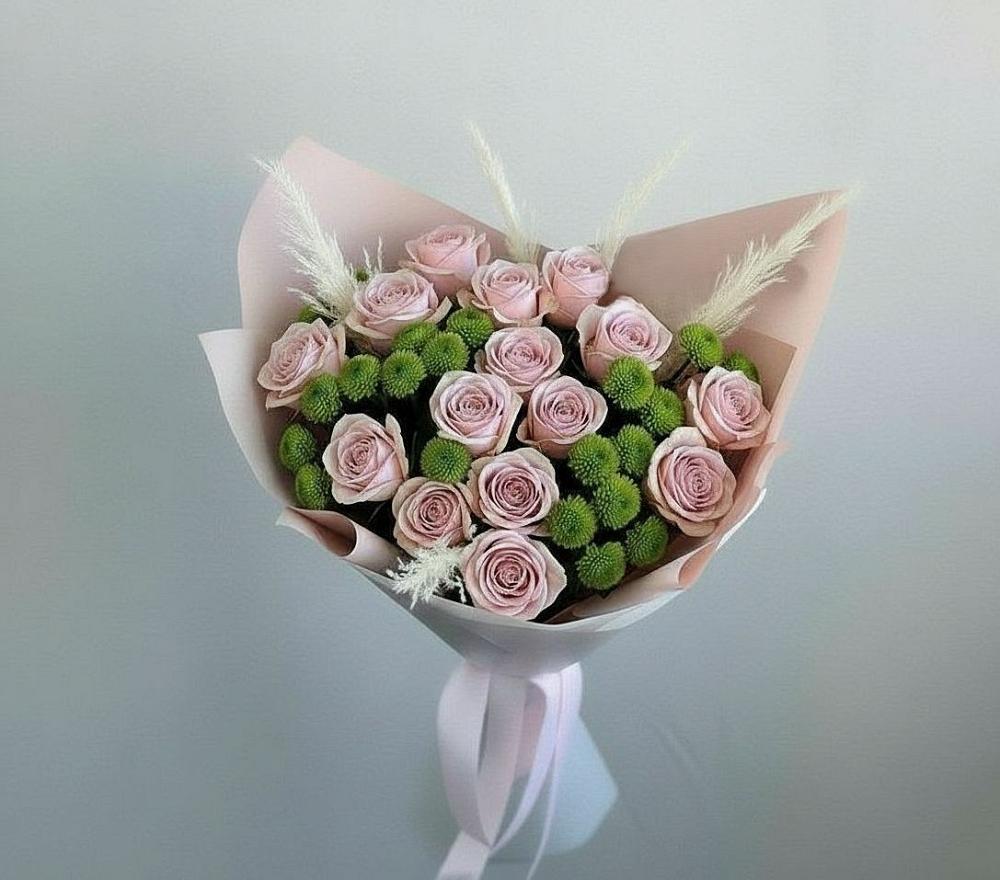 Букет цветов из: Розы и Хризантемы в Сосенском