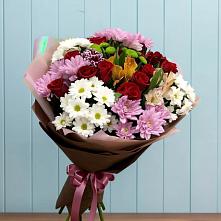 Букет цветов из:  Розы, Хризантемы и Альстромерии #REPLACE_PRED# Сосенском