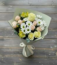 Букет цветов из:  Альстромерии, Розы и Хризантемы в Сосенском