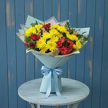 Букет цветов из:  Альстромерии и Хризантемы в Сосенском
